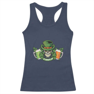 St Patrick's Day Racerback Tank Top Irish Beer Funny Skeleton Drinking TS09 Navy Print Your Wear