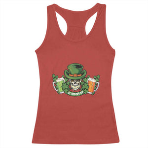 St Patrick's Day Racerback Tank Top Irish Beer Funny Skeleton Drinking TS09 Red Print Your Wear