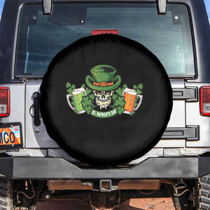 St Patrick's Day Spare Tire Cover Irish Beer Funny Skeleton Drinking TS09 No hole Black Print Your Wear