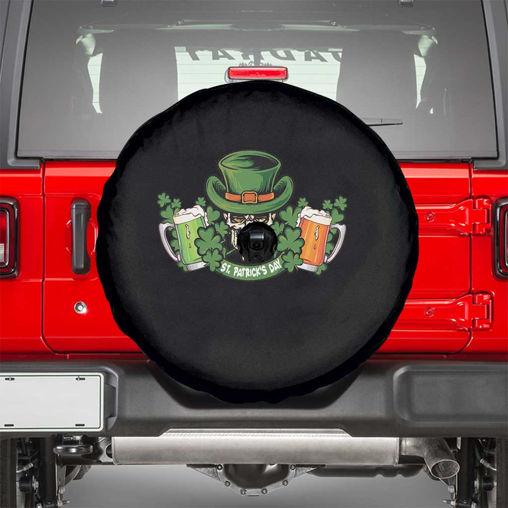St Patrick's Day Spare Tire Cover Irish Beer Funny Skeleton Drinking TS09 Black Print Your Wear