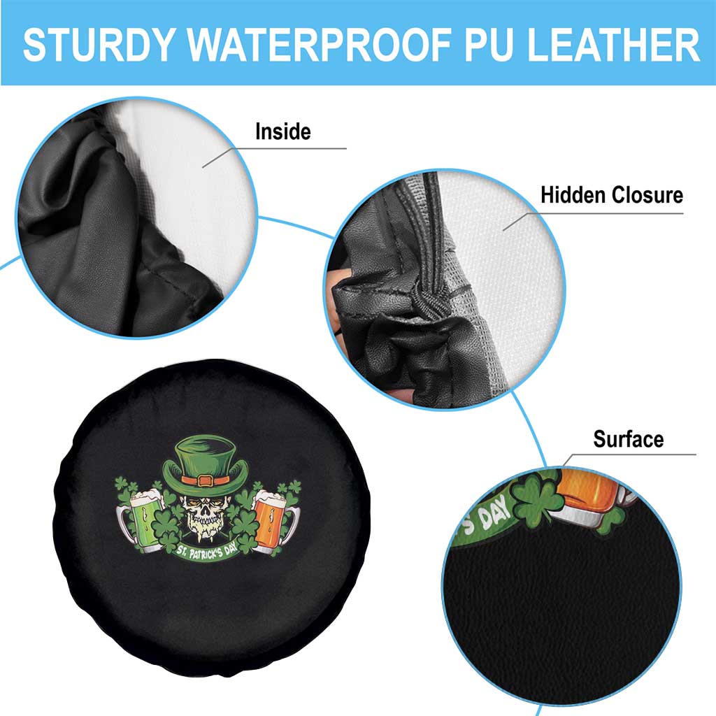 St Patrick's Day Spare Tire Cover Irish Beer Funny Skeleton Drinking TS09 Print Your Wear