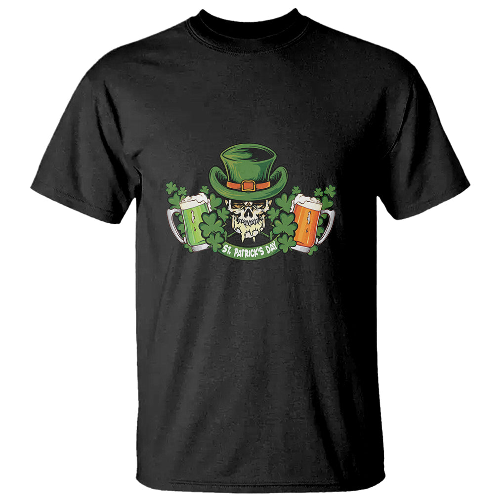 St. Patrick's Day T Shirt Irish Beer Funny Skeleton Drinking TS09 Black Printyourwear