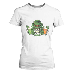 St Patrick's Day T Shirt For Women Irish Beer Funny Skeleton Drinking TS09 White Print Your Wear