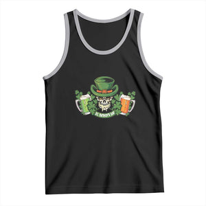 St Patrick's Day Tank Top Irish Beer Funny Skeleton Drinking TS09 Black Athletic Heather Print Your Wear