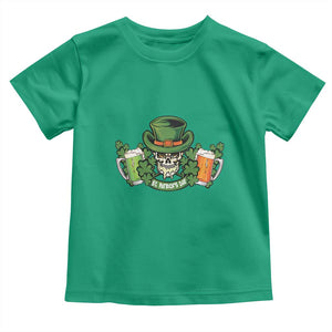 St Patrick's Day Toddler T Shirt Irish Beer Funny Skeleton Drinking TS09 Irish Green Print Your Wear