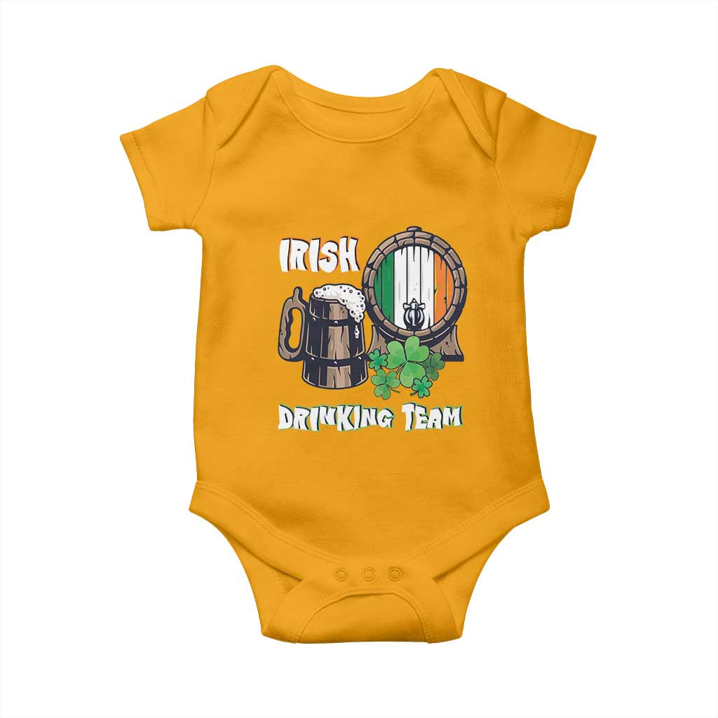 St Patrick's Day Baby Onesie Beer Drinking Team Ireland Flag TS09 Gold Print Your Wear