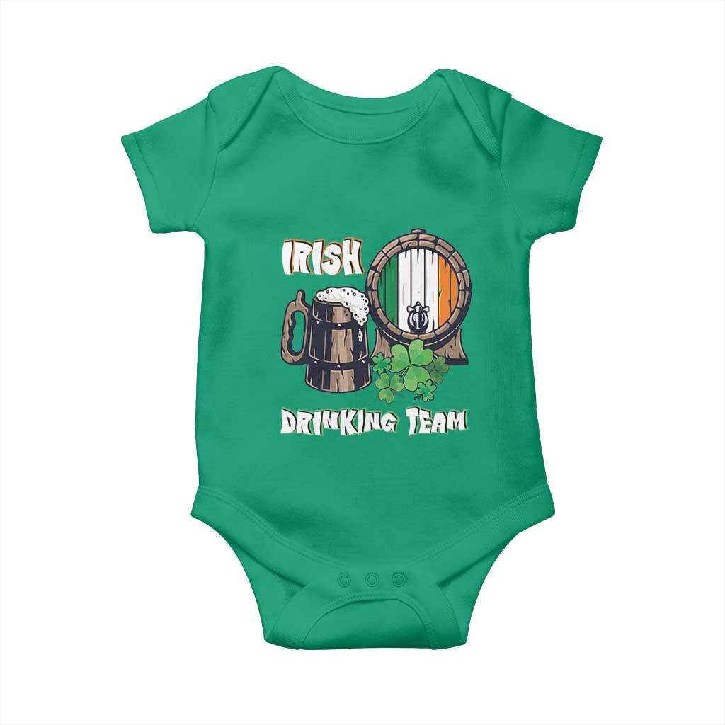 St Patrick's Day Baby Onesie Beer Drinking Team Ireland Flag TS09 Irish Green Print Your Wear