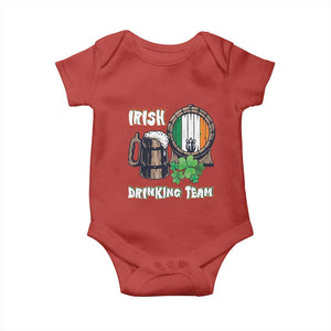 St Patrick's Day Baby Onesie Beer Drinking Team Ireland Flag TS09 Red Print Your Wear