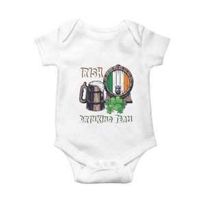 St Patrick's Day Baby Onesie Beer Drinking Team Ireland Flag TS09 White Print Your Wear