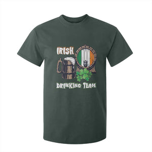 St Patrick's Day T Shirt For Kid Beer Drinking Team Ireland Flag TS09 Dark Forest Green Print Your Wear
