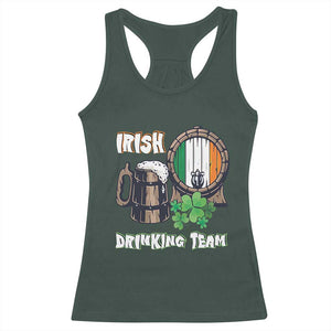 St Patrick's Day Racerback Tank Top Beer Drinking Team Ireland Flag TS09 Dark Forest Green Print Your Wear