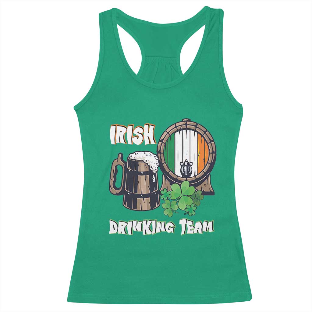 St Patrick's Day Racerback Tank Top Beer Drinking Team Ireland Flag TS09 Irish Green Print Your Wear