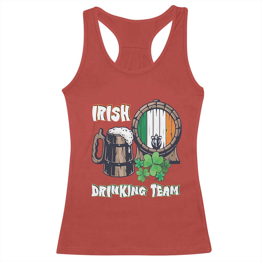 St Patrick's Day Racerback Tank Top Beer Drinking Team Ireland Flag TS09 Red Print Your Wear