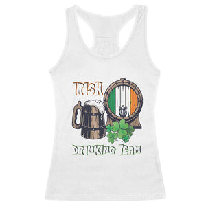 St Patrick's Day Racerback Tank Top Beer Drinking Team Ireland Flag TS09 White Print Your Wear