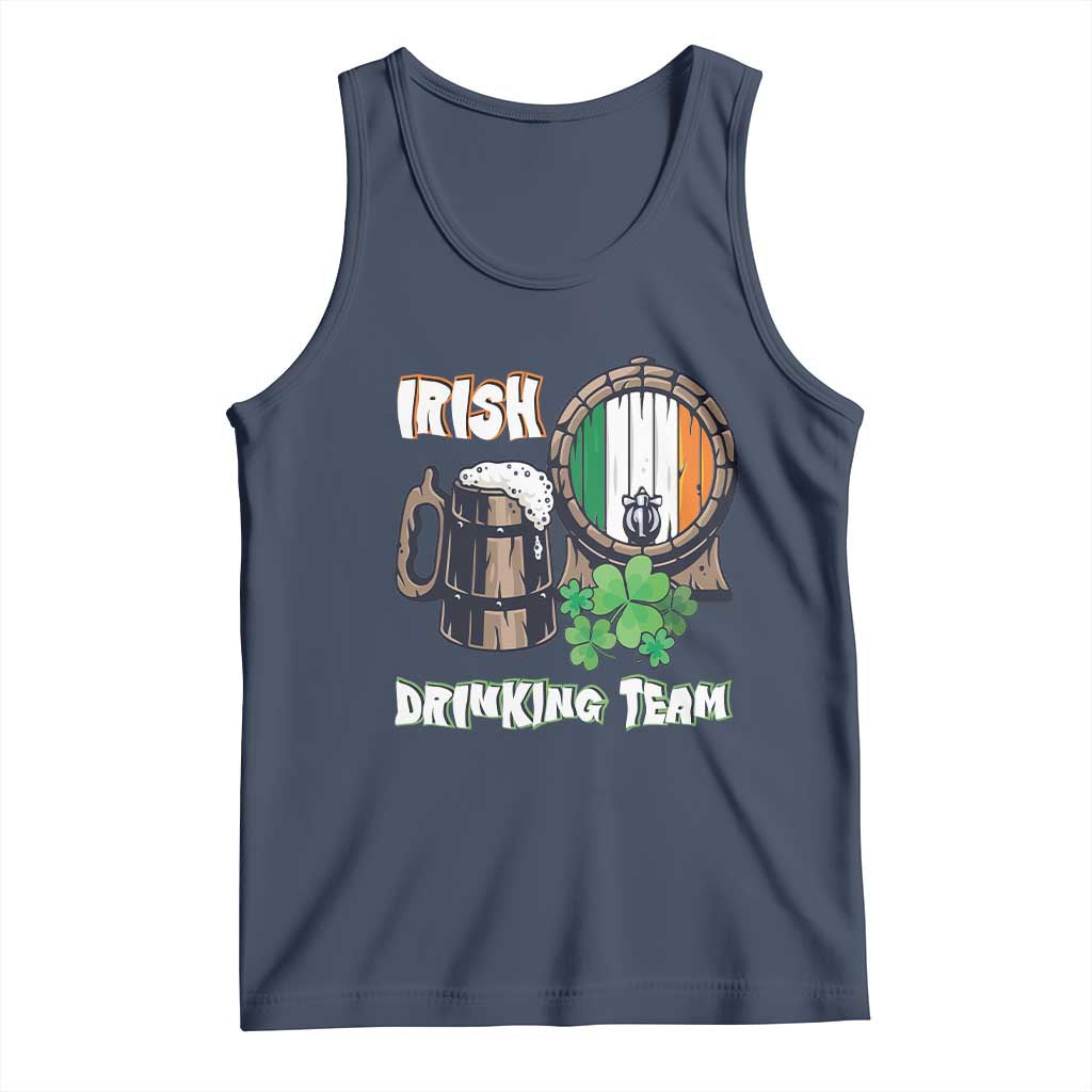 St Patrick's Day Tank Top Beer Drinking Team Ireland Flag TS09 Navy Print Your Wear