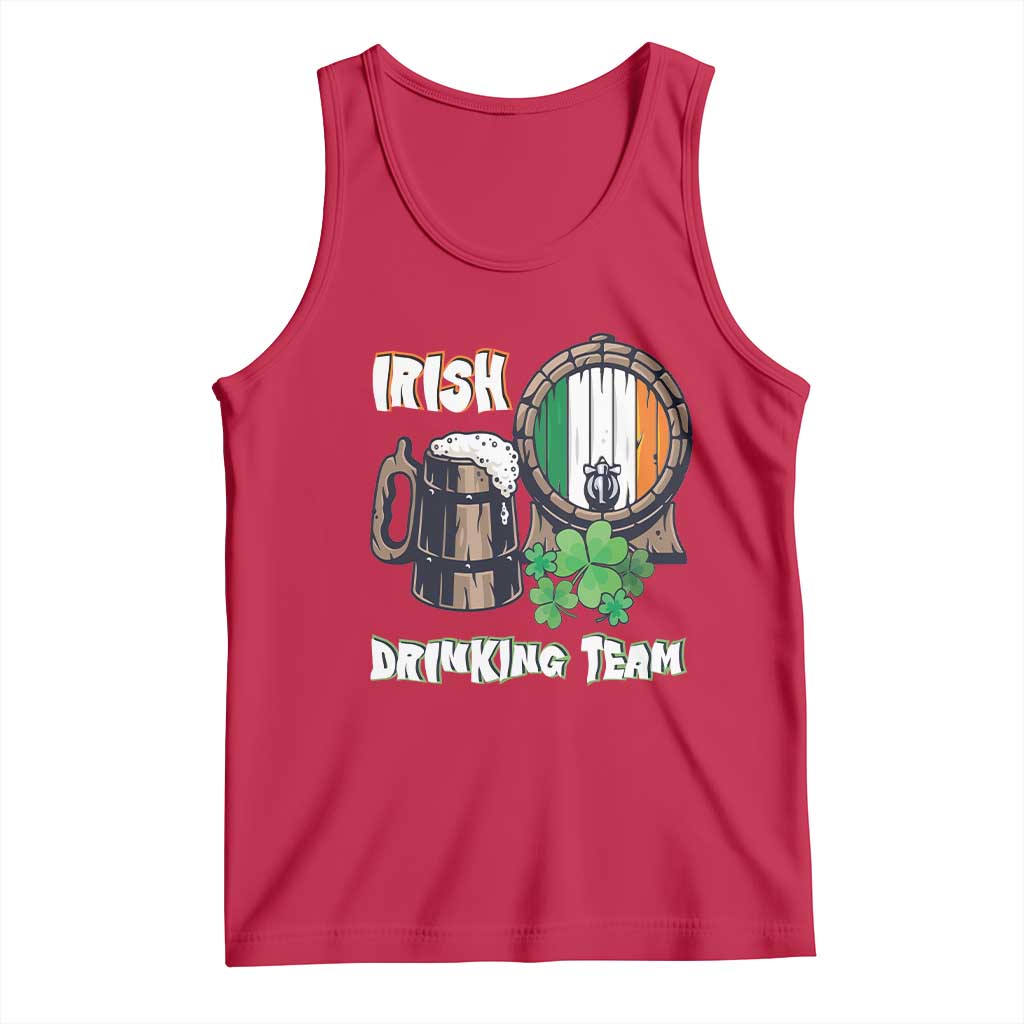 St Patrick's Day Tank Top Beer Drinking Team Ireland Flag TS09 Red Print Your Wear