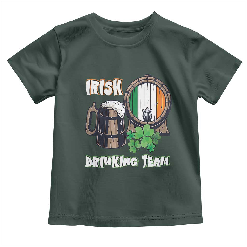 St Patrick's Day Toddler T Shirt Beer Drinking Team Ireland Flag TS09 Dark Forest Green Print Your Wear
