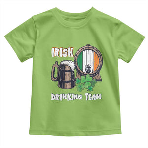 St Patrick's Day Toddler T Shirt Beer Drinking Team Ireland Flag TS09 Lime Print Your Wear