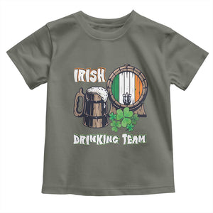 St Patrick's Day Toddler T Shirt Beer Drinking Team Ireland Flag TS09 Military Green Print Your Wear