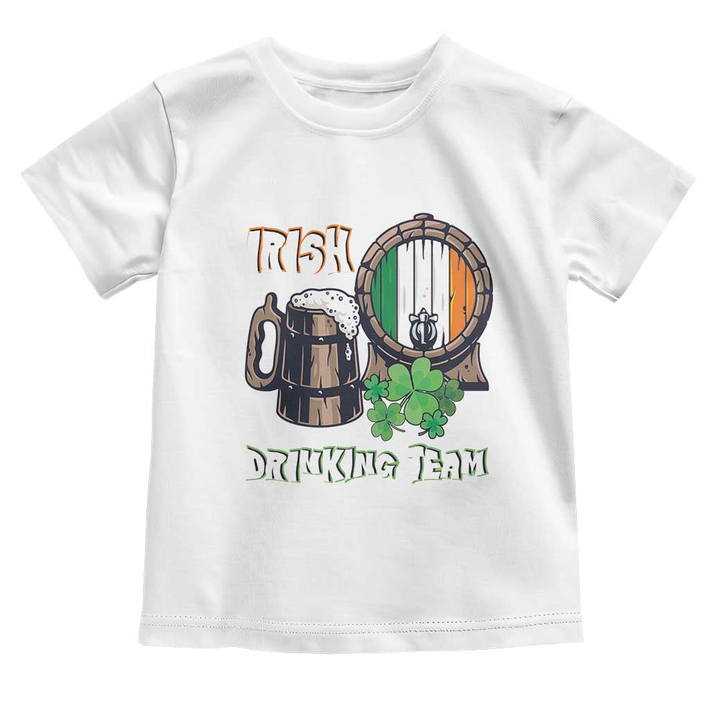 St Patrick's Day Toddler T Shirt Beer Drinking Team Ireland Flag TS09 White Print Your Wear