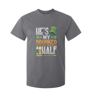 St Patrick's Day Couple Matching T Shirt For Kid He's My Drunker Half TS09 Charcoal Print Your Wear