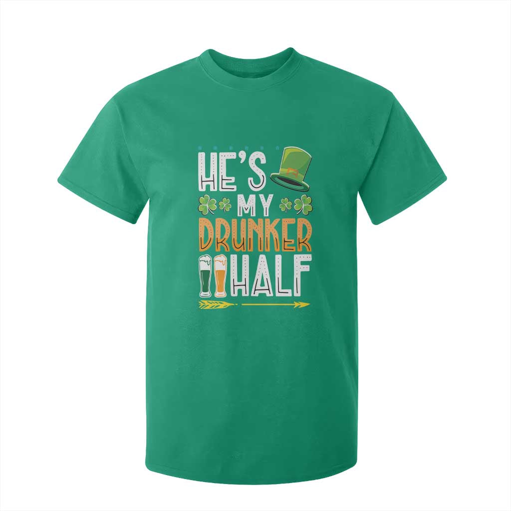 St Patrick's Day Couple Matching T Shirt For Kid He's My Drunker Half TS09 Irish Green Print Your Wear