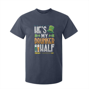 St Patrick's Day Couple Matching T Shirt For Kid He's My Drunker Half TS09 Navy Print Your Wear