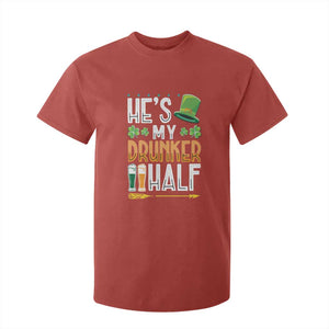 St Patrick's Day Couple Matching T Shirt For Kid He's My Drunker Half TS09 Red Print Your Wear