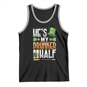St Patrick's Day Couple Matching Tank Top He's My Drunker Half TS09 Black Athletic Heather Print Your Wear
