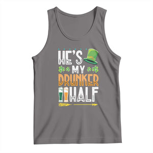 St Patrick's Day Couple Matching Tank Top He's My Drunker Half TS09 Deep Heather Print Your Wear