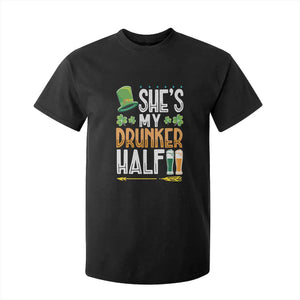 St Patrick's Day Couple Matching T Shirt For Kid She's My Drunker Half TS09 Black Print Your Wear