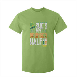 St Patrick's Day Couple Matching T Shirt For Kid She's My Drunker Half TS09 Lime Print Your Wear