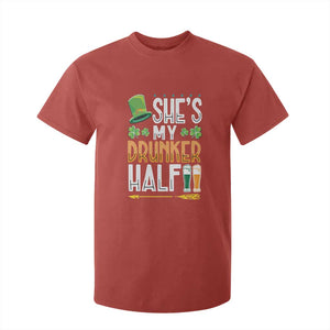 St Patrick's Day Couple Matching T Shirt For Kid She's My Drunker Half TS09 Red Print Your Wear