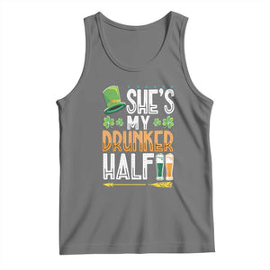 St Patrick's Day Couple Matching Tank Top She's My Drunker Half TS09 Black Heather Print Your Wear