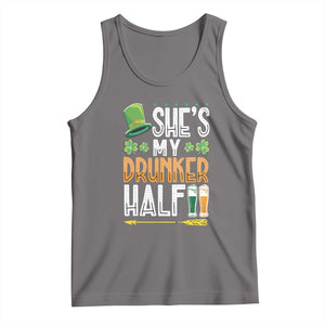 St Patrick's Day Couple Matching Tank Top She's My Drunker Half TS09 Deep Heather Print Your Wear