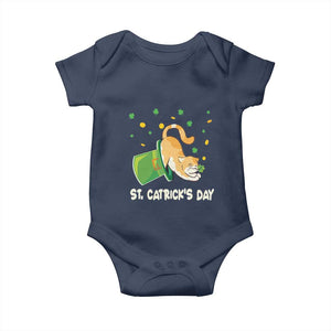 St Patrick's Day Baby Onesie Happy St.Catrick's Lucky Cat Shamrock Hat TS09 Navy Print Your Wear