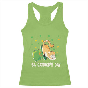St Patrick's Day Racerback Tank Top Happy St.Catrick's Lucky Cat Shamrock Hat TS09 Lime Print Your Wear
