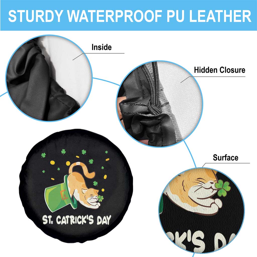 St Patrick's Day Spare Tire Cover Happy St.Catrick's Lucky Cat Shamrock Hat TS09 Print Your Wear