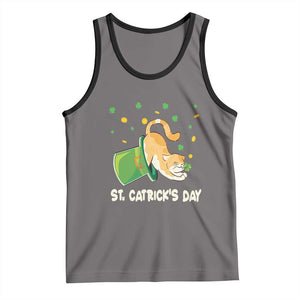 St Patrick's Day Tank Top Happy St.Catrick's Lucky Cat Shamrock Hat TS09 Deep Heather Black Print Your Wear