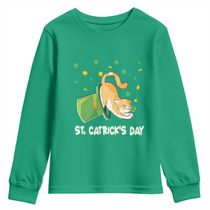 St Patrick's Day Youth Sweatshirt Happy St.Catrick's Lucky Cat Shamrock Hat TS09 Irish Green Print Your Wear