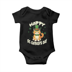 St Patrick's Day Baby Onesie Happy St.Catrick's Lucky Cat Shamrock Cute Kitty TS09 Black Print Your Wear