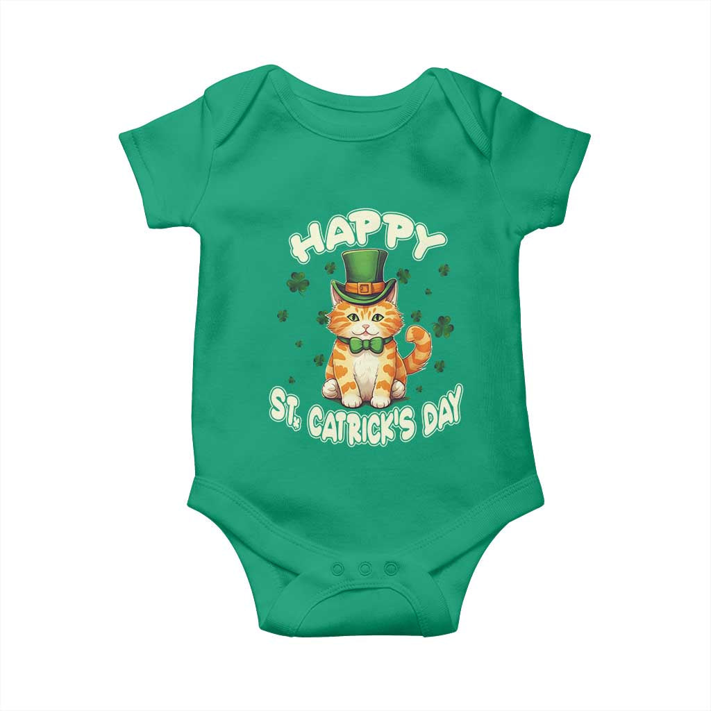 St Patrick's Day Baby Onesie Happy St.Catrick's Lucky Cat Shamrock Cute Kitty TS09 Irish Green Print Your Wear