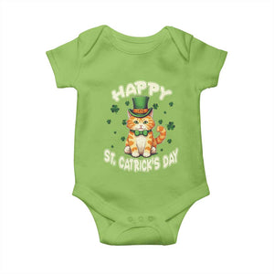 St Patrick's Day Baby Onesie Happy St.Catrick's Lucky Cat Shamrock Cute Kitty TS09 Lime Print Your Wear
