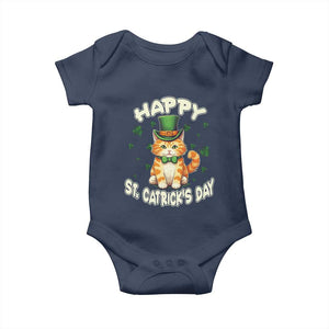 St Patrick's Day Baby Onesie Happy St.Catrick's Lucky Cat Shamrock Cute Kitty TS09 Navy Print Your Wear