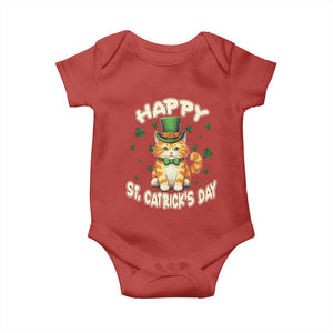 St Patrick's Day Baby Onesie Happy St.Catrick's Lucky Cat Shamrock Cute Kitty TS09 Red Print Your Wear