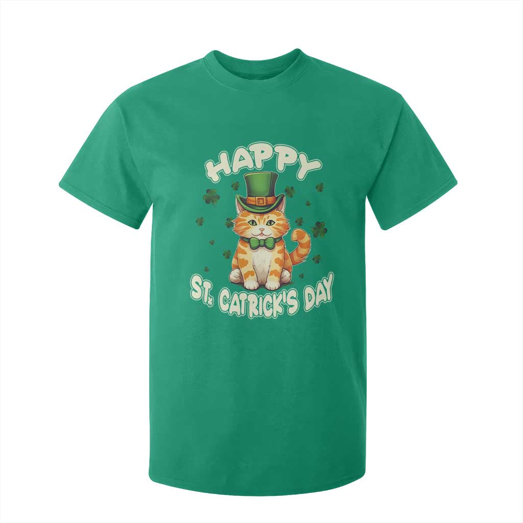 St Patrick's Day T Shirt For Kid Happy St.Catrick's Lucky Cat Shamrock Cute Kitty TS09 Irish Green Print Your Wear