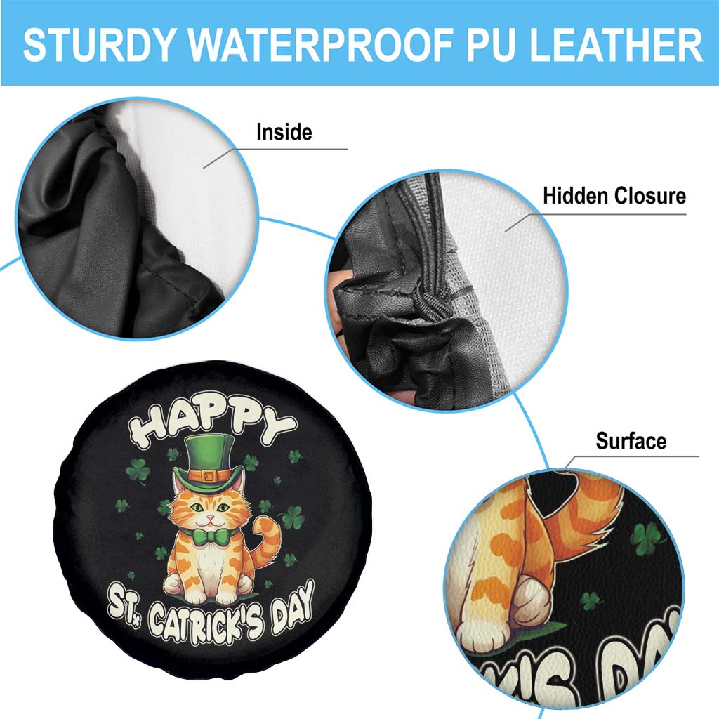 St Patrick's Day Spare Tire Cover Happy St.Catrick's Lucky Cat Shamrock Cute Kitty TS09 Print Your Wear