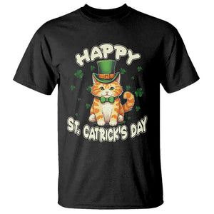 St.Patrick's Day Cat Lover T Shirt Happy St.Catrick's Lucky Cat Shamrock Cute Kitty TS09 Black Printyourwear