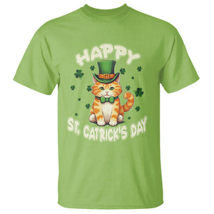 St.Patrick's Day Cat Lover T Shirt Happy St.Catrick's Lucky Cat Shamrock Cute Kitty TS09 Lime Printyourwear