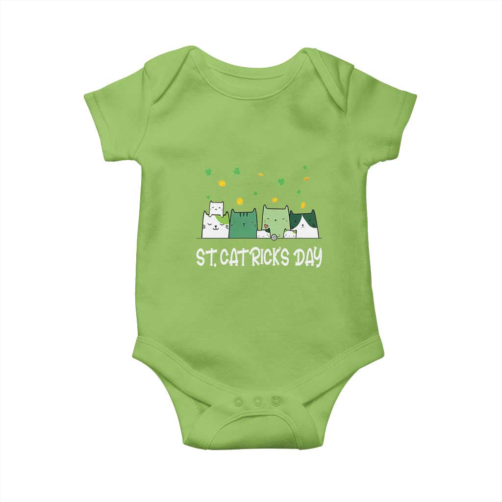 St Patrick's Day Cat Lover Baby Onesie Happy St.Catrick's Lucky Family Cats Shamrock TS09 Lime Print Your Wear